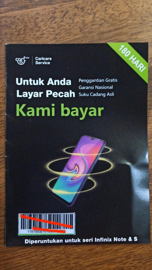 Screen Card 180day Infinix Note&amp;S ID